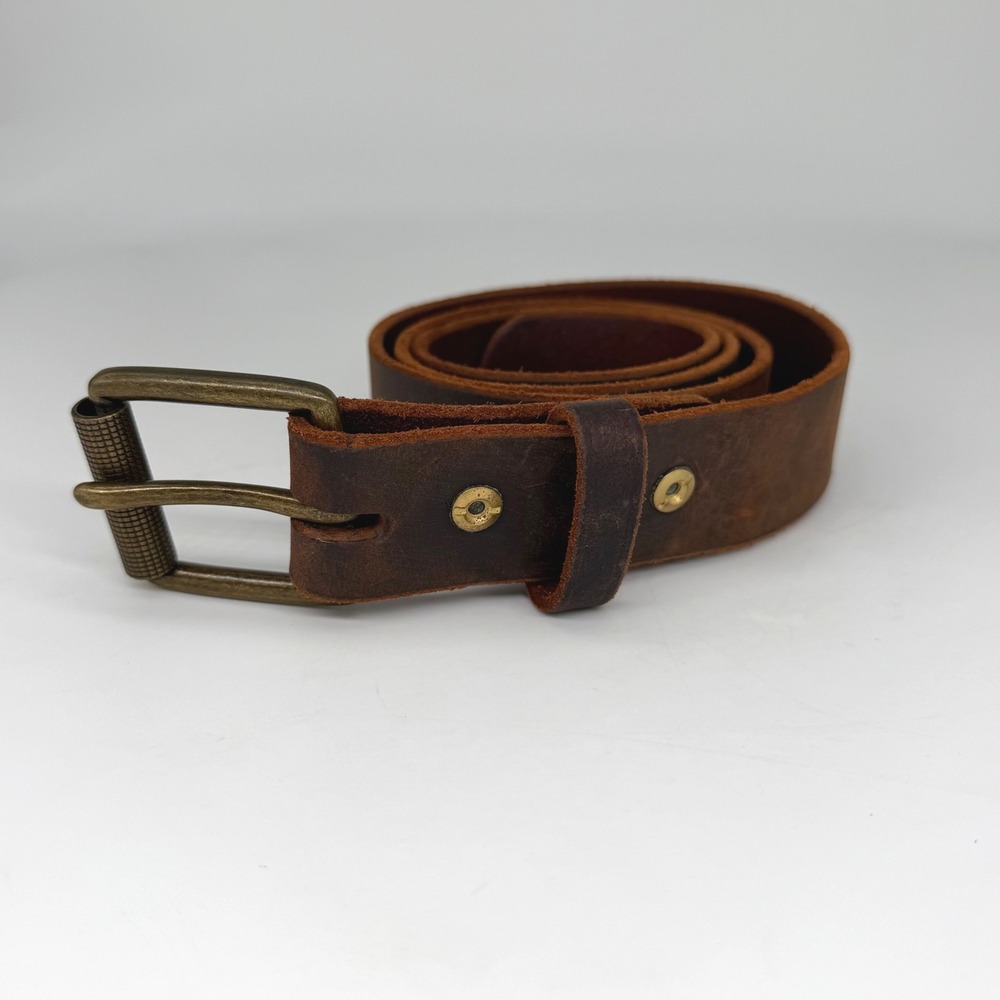 Hanks Belts Mens Crazy Horse Full Grain Leather Jean Belt Size 38 USA Made 1.5"